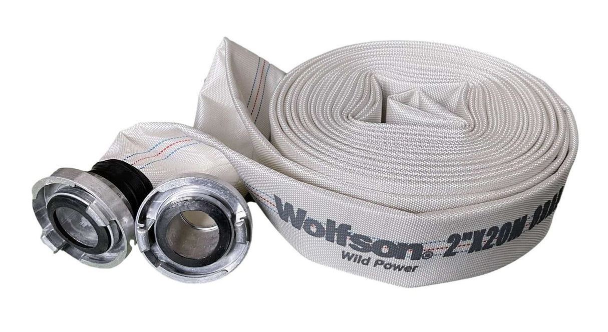 Furtun pompieri cu mufe cuplare metalice WOLFSON FPC-20, 2 toli, rola 20m, 50mm, 8 bari - resigilat, 1, atomico.ro