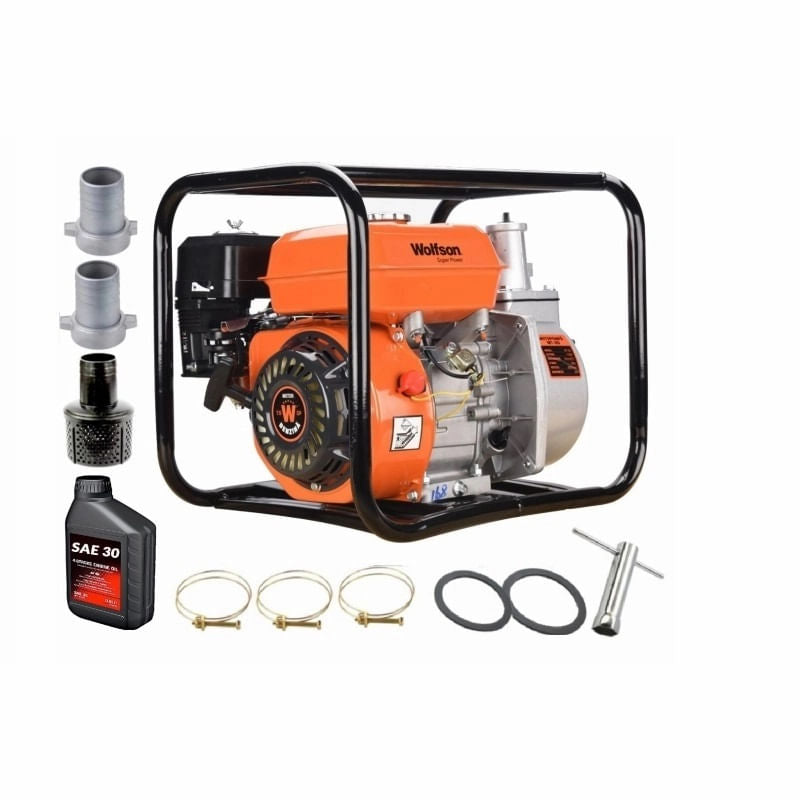 Motopompa apa WOLFSON WT-20, 2 toli, 6.5CP, 27000 l/h + 1 ulei 0.6L, 1, atomico.ro