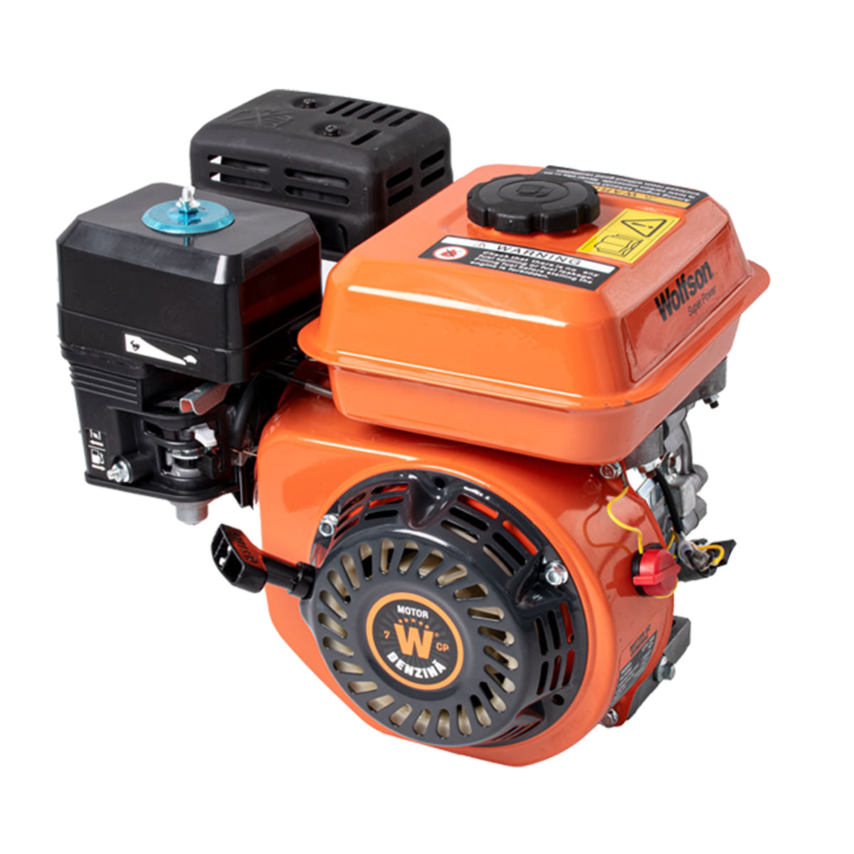 Motor benzina WOLFSON GTX-200, 7 CP, 4 Timpi OHV 170F, ax cu pana 20mm, fulie dubla inclusa, 13, atomico.ro