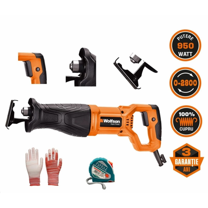 Fierastrau sabie Wolfson - 950W + manusi + ruleta, 1, atomico.ro