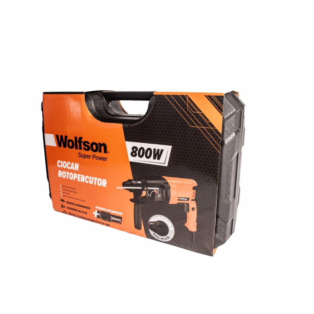 Ciocan rotopercutor Wolfson - 800W, 4J+manusi+nivela, 6, atomico.ro