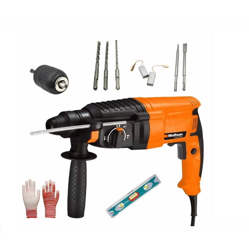 Ciocan rotopercutor Wolfson - 800W, 4J+manusi+nivela, 7, atomico.ro