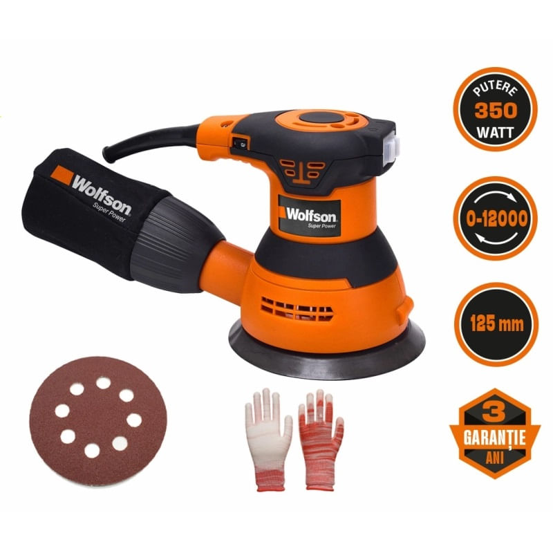 Masina de slefuit rotativa Wolfson - 350W + manusi, 1, atomico.ro