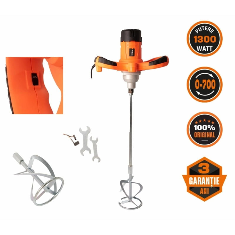 Mixer electric cu variator pentru mortar Wolfson - 1300W, 1, atomico.ro