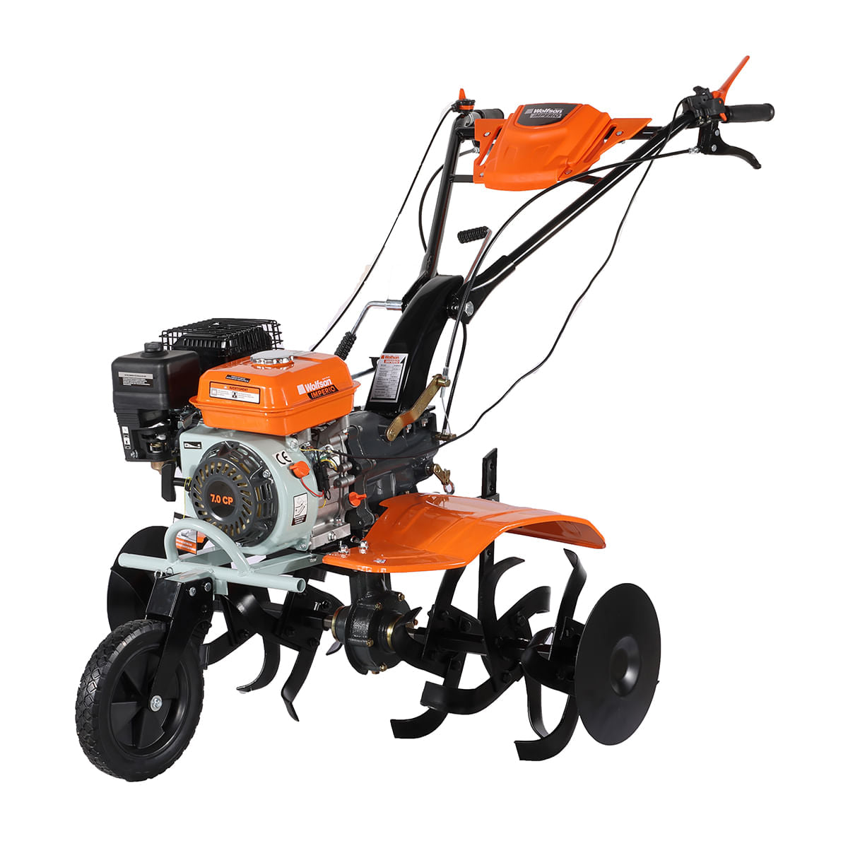 Motocultor pe benzina Wolfson Imperio, 8CP, 212cc, cu plug, rarita, roti de transport 4,00X8, 3, atomico.ro