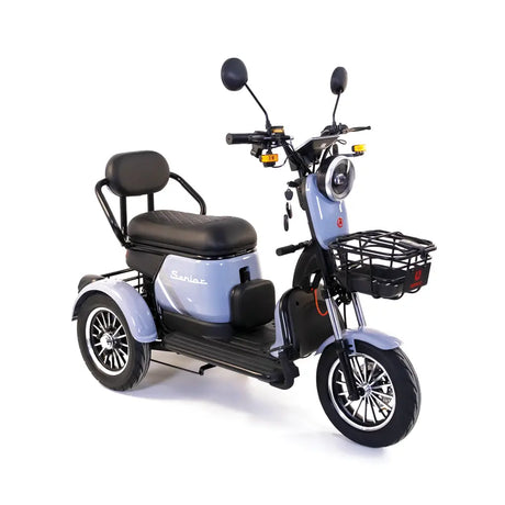 Produse, Triciclu Electric Rotakt Senior Motor 1000W, viteza maxima 25 km/h, Autonomie 62 km, Baterie plumb-acid 60V 20Ah, Greutate maximă 187 kg, Fara permis - Albastru, 1, atomico.ro