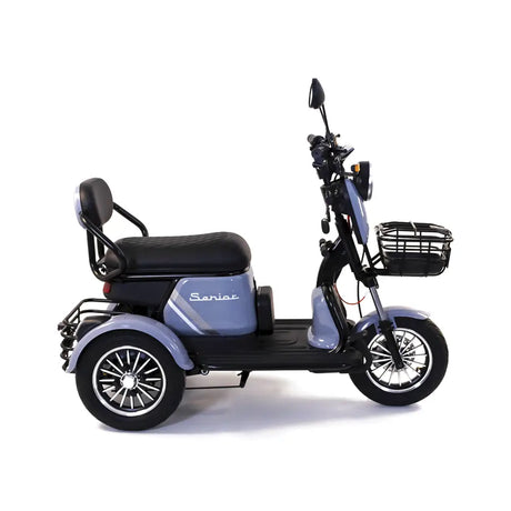 Produse, Triciclu Electric Rotakt Senior Motor 1000W, viteza maxima 25 km/h, Autonomie 62 km, Baterie plumb-acid 60V 20Ah, Greutate maximă 187 kg, Fara permis - Albastru, 2, atomico.ro