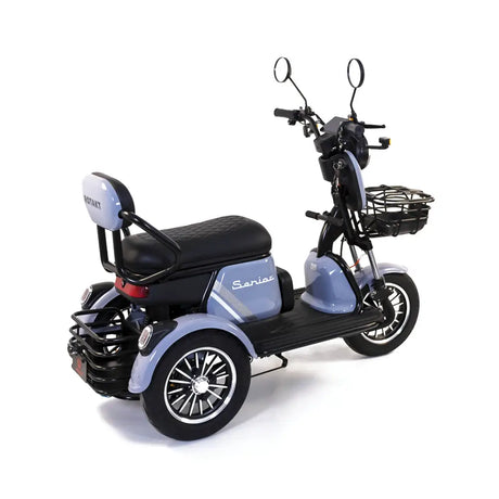 Produse, Triciclu Electric Rotakt Senior Motor 1000W, viteza maxima 25 km/h, Autonomie 62 km, Baterie plumb-acid 60V 20Ah, Greutate maximă 187 kg, Fara permis - Albastru, 3, atomico.ro