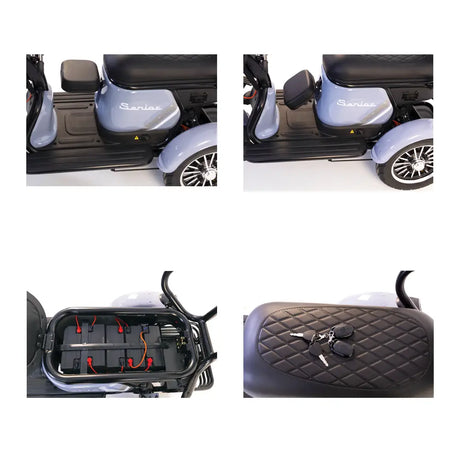 Produse, Triciclu Electric Rotakt Senior Motor 1000W, viteza maxima 25 km/h, Autonomie 62 km, Baterie plumb-acid 60V 20Ah, Greutate maximă 187 kg, Fara permis - Albastru, 9, atomico.ro