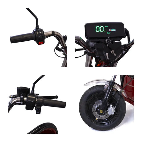 Produse, Triciclu Electric Cu Remorca Rotakt Nautilus 1600W, viteza maxima 25 km/h, Autonomie 44 km Baterie plumb-acid 60V 32Ah Greutate maxima 364 kg, Fara permis - Rosu, 15, atomico.ro