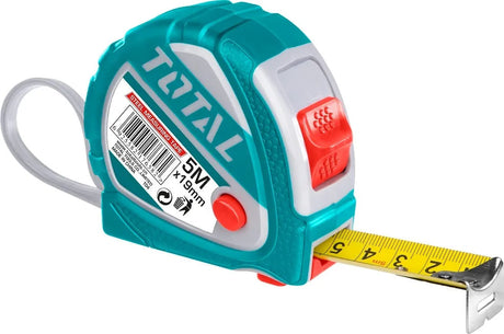 Rulete si telemetre, Ruleta TOTAL - 5m x 19mm - buton 3 functii, 1, atomico.ro