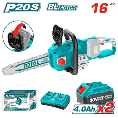 Drujbe pe acumulatori, Drujba pe acumulatori TOTAL  16 - LI-ION 40V INCLUDE 2 ACUMULATORI + 1 INCARCATOR, 8, atomico.ro