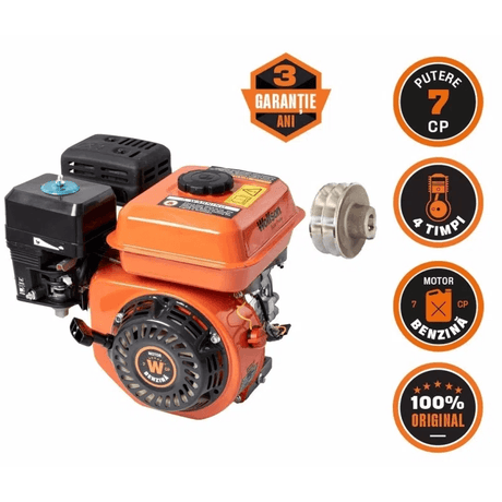 Motoare termice benzina, PROMO Motor benzina WOLFSON GTX-200, 7 CP, 4 Timpi OHV 170F, ax cu pana 20mm, fulie dubla inclusa, 10, atomico.ro
