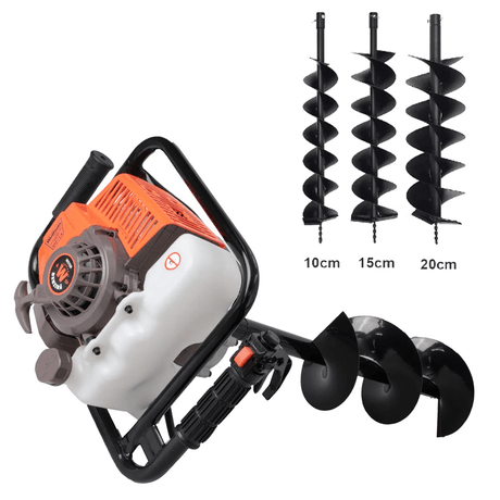 Wolfson, Motoburghiu foreza de pamant Wolfson STB-630 PROMO, 3CP, 63cc, 3 burghie incluse 100mm, 150mm, 200mm, 1, atomico.ro