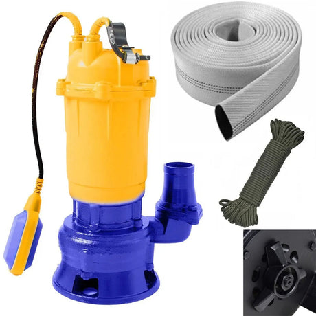 Oferta Zilei, Pompa submersibila de apa murdara cu tocator Kamrad WQCD-K3300, 1300W, 25000 l/h, adancime 8m + furtun 40m, cordelina 6mmx20m, 1, atomico.ro