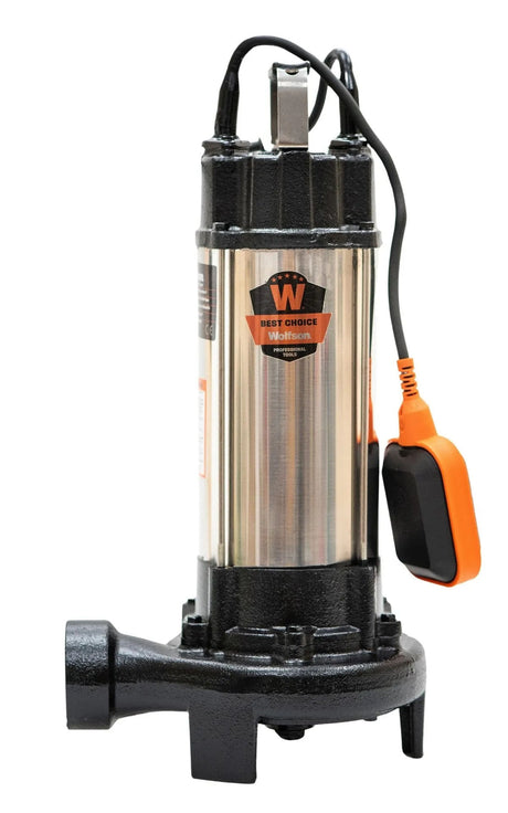 Wolfson, Pompa submersibila apa murdara cu tocator si flotor Wolfson WQW-1500D-F PRO + furtun 40m + cuple, 2, atomico.ro