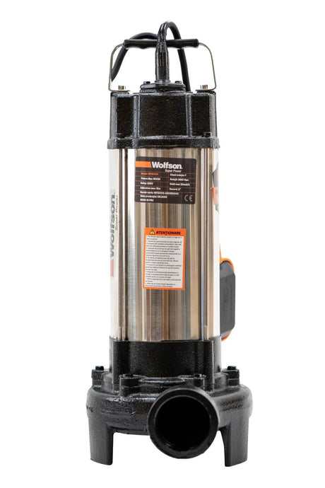 Wolfson, Pompa submersibila apa murdara cu tocator si flotor Wolfson WQW-1500D-F PRO + furtun 40m, 3, atomico.ro