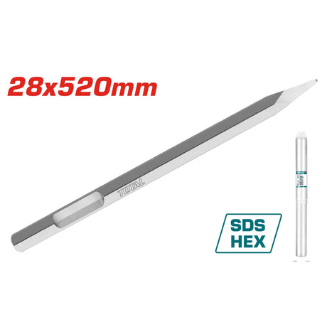 Accesorii scule electrice TOTAL, Spit cu prindere HEX TOTAL - 28X520MM, atomico.ro
