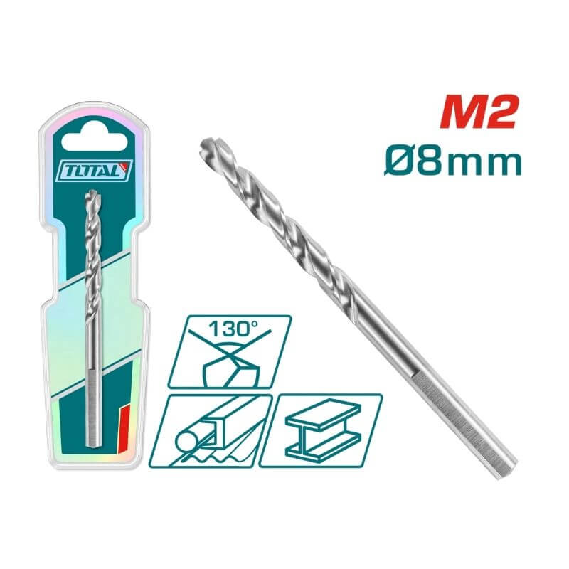 Burghiu pentru metal TOTAL HSS M2  8mm, 1, atomico.ro