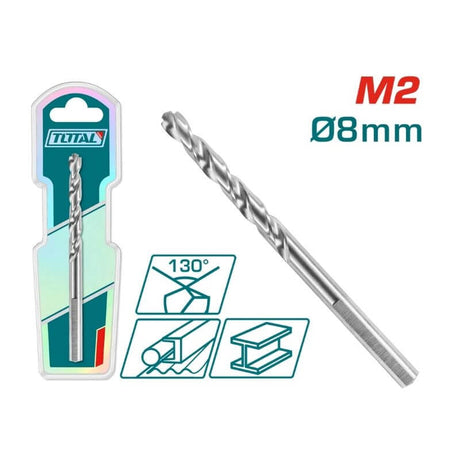 Accesorii scule electrice TOTAL, Burghiu pentru metal TOTAL HSS M2  8mm, atomico.ro