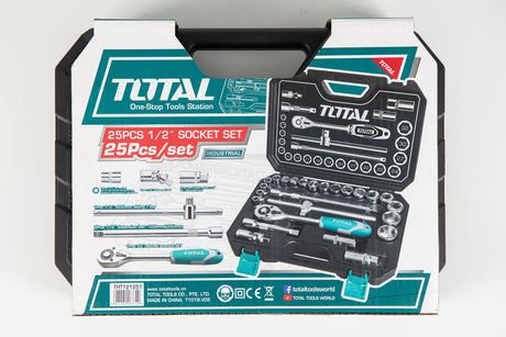 Scule si unelte de mana, Tusa de chei tubulare TOTAL Industrial - 1/2 cu antrenor - 25 piese, 6, atomico.ro