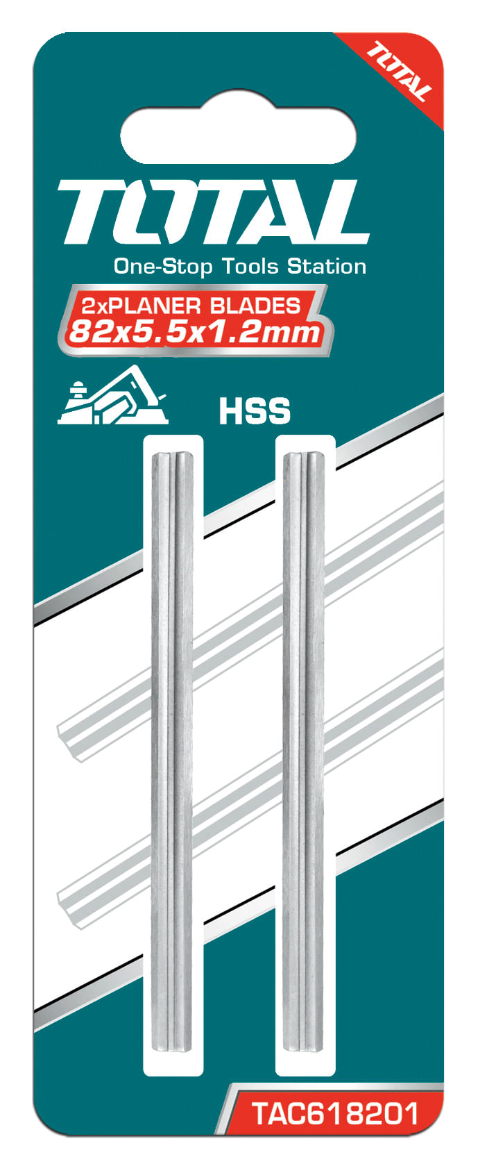 Set lame rindea electrica Total Industrial - HSS -  82x5.5x1.2mm - 2 buc, 1, atomico.ro