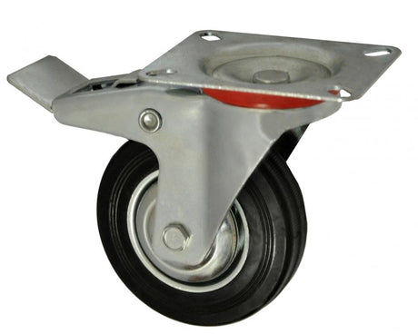 Utilaje Constructii, Roata carucior 4 - talpa metal - rulment - 100/30-50 - frana, atomico.ro