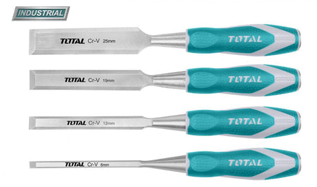 Scule constructii, Set 4 dalti pentru lemn Total Industrial - 6mm, 12mm, 19mm, 25mm, 4, atomico.ro