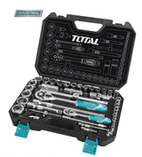 TOTAL - TRUSA DE CHEI TUBULARE 1/2+1/4 CU ANTRENOR 44 PIESE INDUSTRIAL