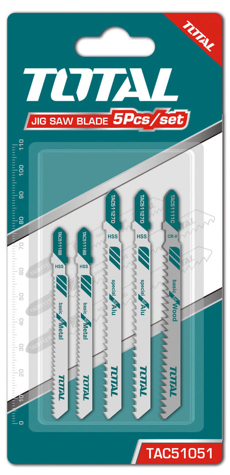 Accesorii scule electrice, Set lame fierastrau pendular Total - lemn/metal/aluminiu - 5buc, atomico.ro