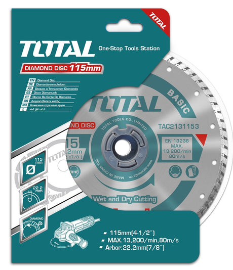 Accesorii scule electrice TOTAL, Disc debitare beton Total Basic- 115mm TAC2131153, atomico.ro