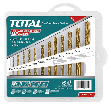 Accesorii scule electrice, Set burghiu pentru metal Total - HSS 12 buc, 1, atomico.ro