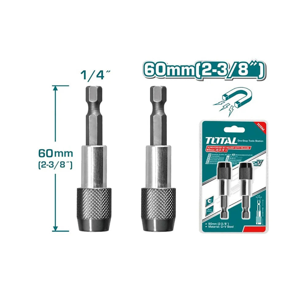 Prelungitor bit TOTAL - 60MM, 2buc / SET, 2, atomico.ro