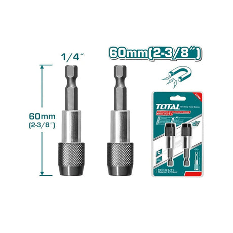 Accesorii scule electrice TOTAL, Prelungitor bit TOTAL - 60MM, 2buc / SET, 2, atomico.ro