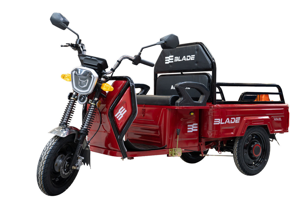 Triciclu Cargo electric BLADE Active R6 1300W, 25 km/h, autonomie pana la 50 km, baterie plumb-acid 72 V/20 Ah, capacitate maxima 500 kg, fara permis, culoare rosu, 2, atomico.ro