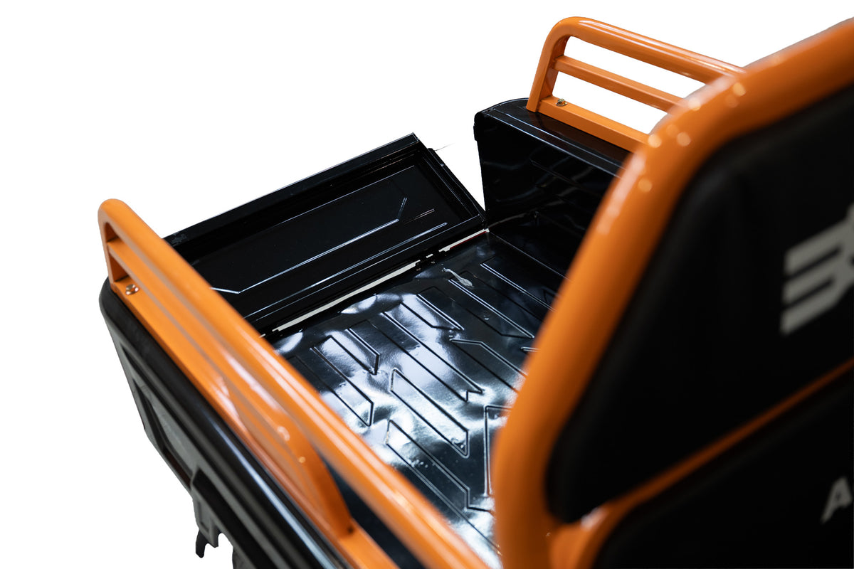 Triciclu Cargo electric BLADE Active R6 1300W, 25 km/h, autonomie pana la 50 km, baterie plumb-acid 72 V/20 Ah, capacitate maxima 500 kg, fara permis, culoare negru-portocaliu, 8, atomico.ro