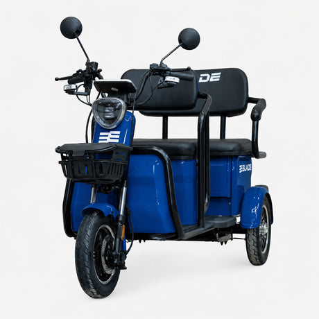 Blade, Triciclu electric Blade TRIP X2 2000 W, 25 km/h, autonomie pana la 70 km, baterie plumb- acid 72 V 20 Ah, greutate maxima 160  kg, Fara permis, albastru-negru, 6, atomico.ro