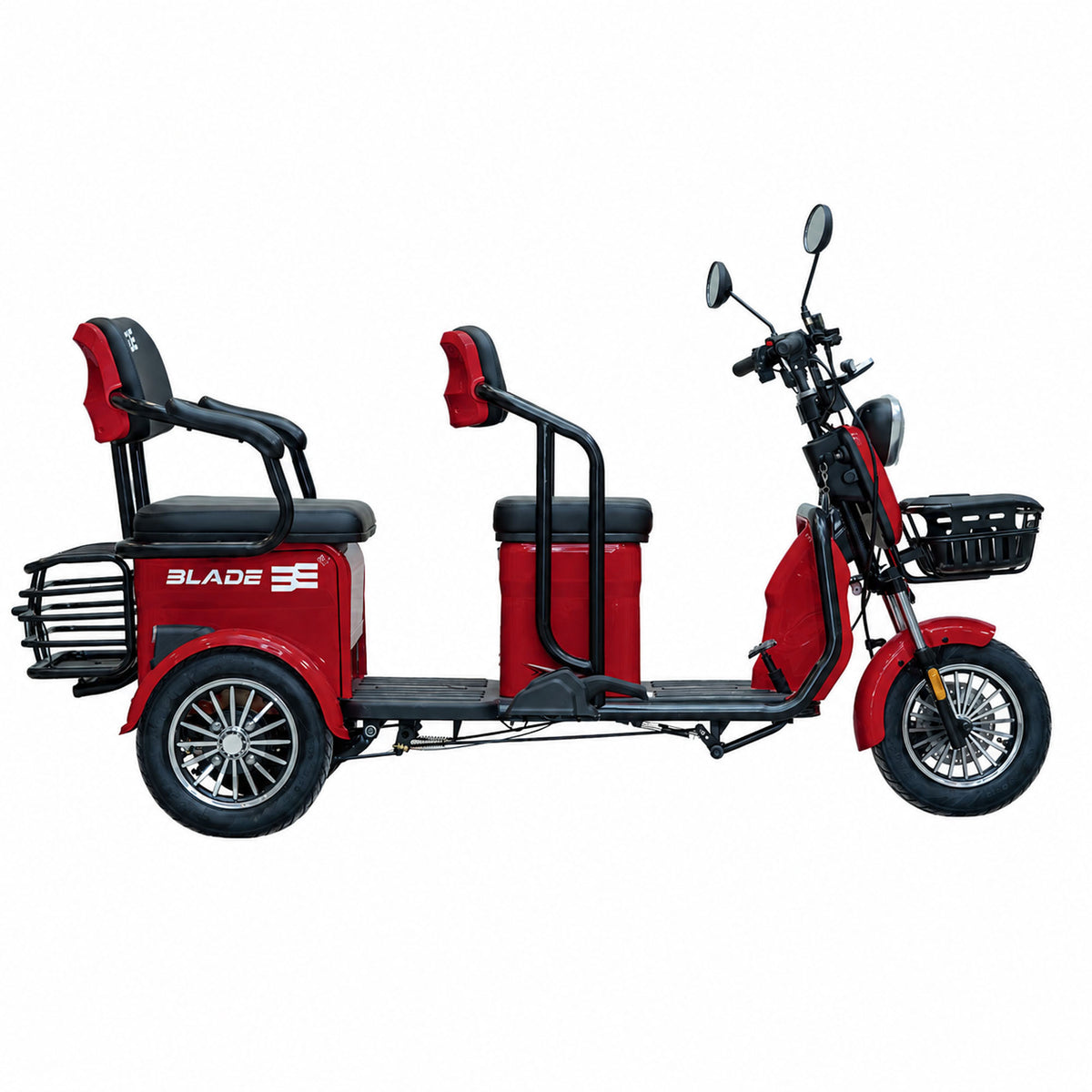 Triciclu electric Blade TRIP X2 2000 W, 25 km/h, autonomie pana la 70 km, baterie plumb- acid 72 V 20 Ah, greutate maxima 160  kg, Fara permis, rosu-negru, 4, atomico.ro