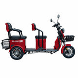 Triciclu electric Blade TRIP X2 2000 W, 25 km/h, autonomie pana la 70 km, baterie plumb- acid 72 V 20 Ah, greutate maxima 160  kg, Fara permis, rosu-negru