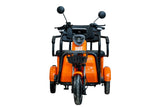 Triciclu electric Blade TRIP X2 2000 W, 25 km/h, autonomie pana la 70 km, baterie plumb- acid 72 V 20 Ah, greutate maxima 160  kg, Fara permis, negru-portocaliu