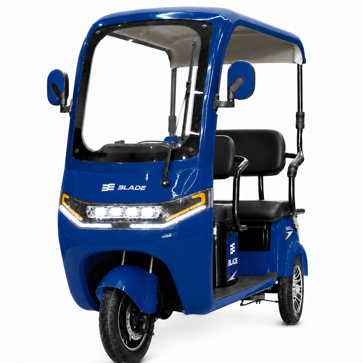 Triciclu electric pentru 2 persoane BLADE CAB X3, 1200W, 25 km/h, autonomie pana la 70 km, baterie 72V 20Ah, cu acoperis, Albastru/Negru, 7, atomico.ro