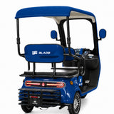 Triciclu electric pentru 2 persoane BLADE CAB X3, 1200W, 25 km/h, autonomie pana la 70 km, baterie 72V 20Ah, cu acoperis, Albastru/Negru