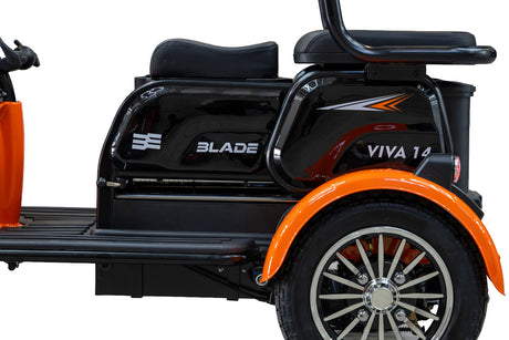 Blade, Triciclu electric persoane BLADE VIVA 14, 1200W, 60V 20Ah, 25 km/h, fara permis, autonomie 50 km, portocaliu-negru, 12, atomico.ro