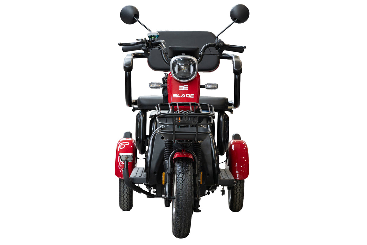 Triciclu electric persoane BLADE VIVA 14, 1200W, 60V 20Ah, 25 km/h, fara permis, autonomie 50 km, rosu-negru, 2, atomico.ro