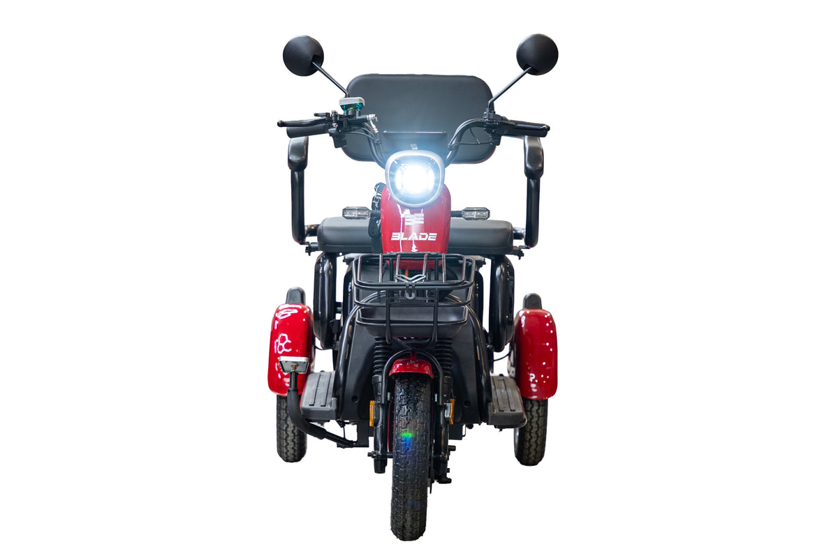 Triciclu electric persoane BLADE VIVA 14, 1200W, 60V 20Ah, 25 km/h, fara permis, autonomie 50 km, rosu-negru, 5, atomico.ro