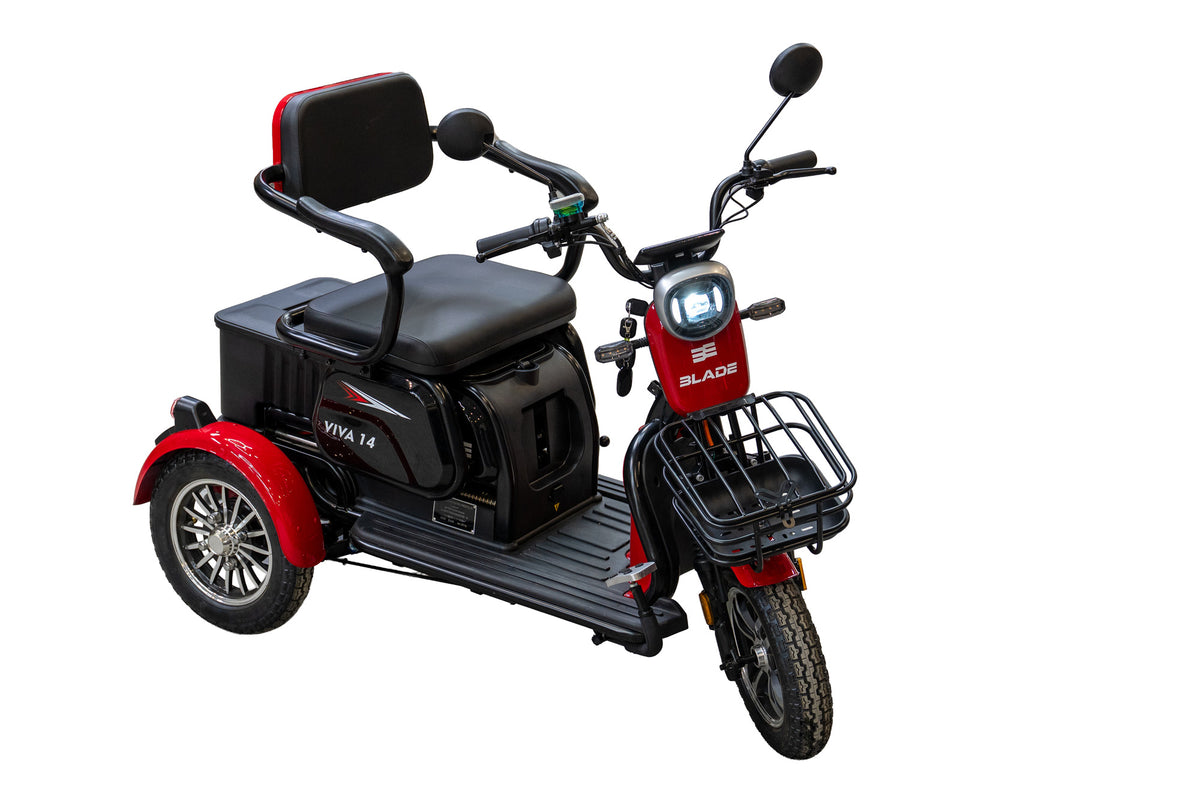 Triciclu electric persoane BLADE VIVA 14, 1200W, 60V 20Ah, 25 km/h, fara permis, autonomie 50 km, rosu-negru, 7, atomico.ro