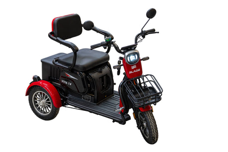 Blade, Triciclu electric persoane BLADE VIVA 14, 1200W, 60V 20Ah, 25 km/h, fara permis, autonomie 50 km, rosu-negru, 7, atomico.ro