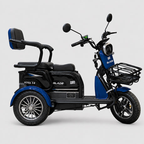 Blade, Triciclu electric persoane BLADE VIVA 14, 1200W, 60V 20Ah, 25 km/h, fara permis, autonomie 50 km, albastru-negru, 4, atomico.ro