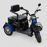 Triciclu electric persoane BLADE VIVA 14, 1200W, 60V 20Ah, 25 km/h, fara permis, autonomie 50 km, albastru-negru