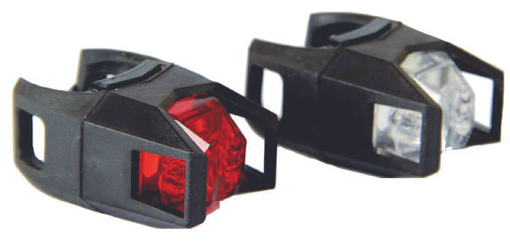 Set lumini bicicleta Fighter, 1 LED alb + 1 LED rosu super bright, 2 functii, 1, atomico.ro